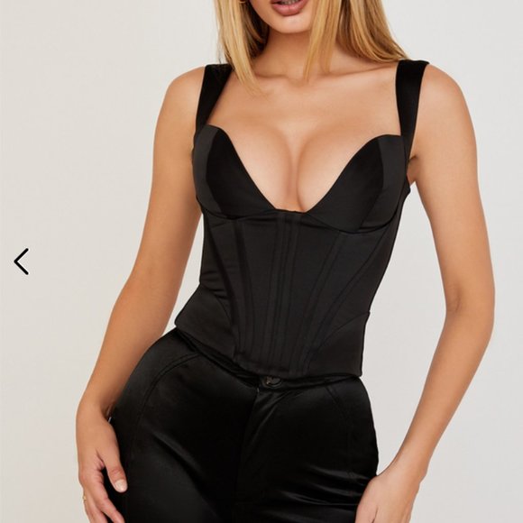 House of CB Liberty Black Satin Corset (Regular Cup A-C) - Picture 11 of 11